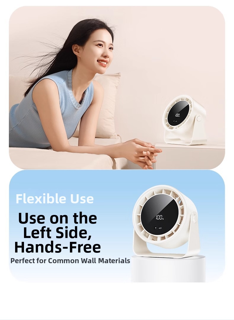 High-speed Rechargeable Circulating Fan Quiet Desktop Wall Fan_voghion.com