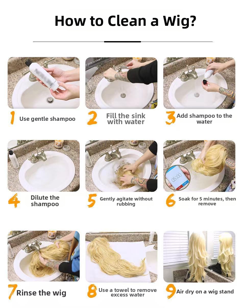 Parrucca da donna lunga, ondulata, con frontale in pizzo, naturale, soffice, con riga centrale, capelli sintetici, lunghezza intera, taglia media, con clip, per uso quotidiano._voghion.com