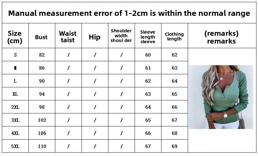 2025 Autumn And Winter Women's Clothing, Solid Color Long-sleeved Pullover Slim-fit Button-up T-shirt Top_ecoleips.com