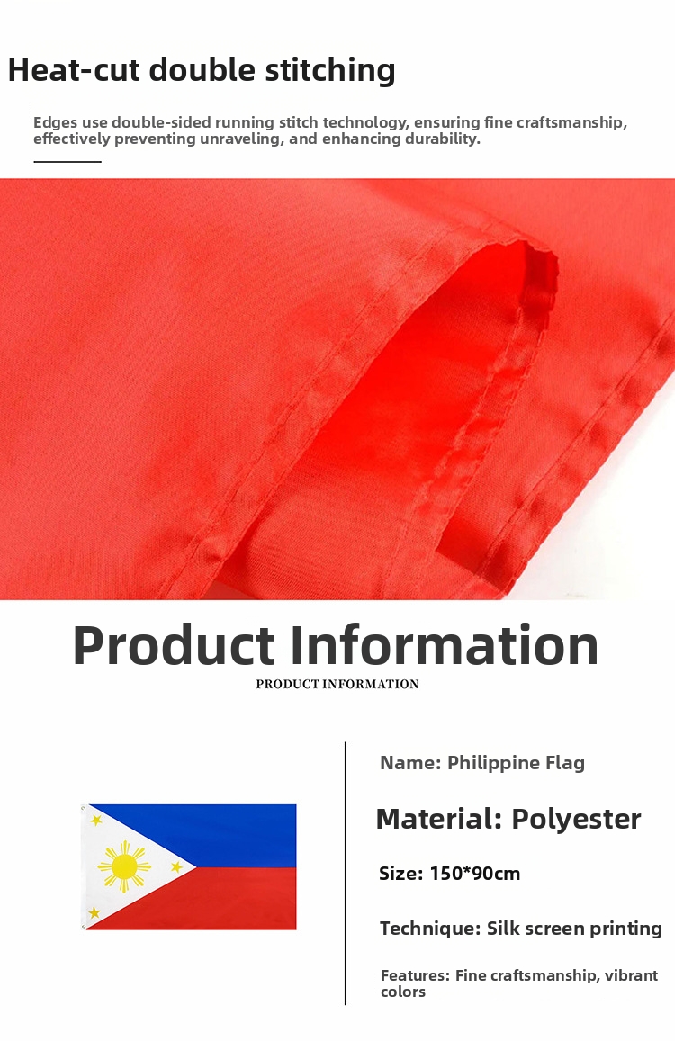 Philippine Flag Polyester Fabric For Outdoor Advertising Events_voghion.com