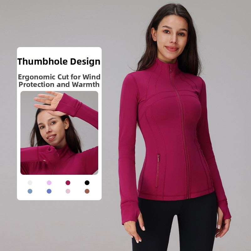 Women's Clothing Fitted Yoga Jacket For Women Long Sleeved Top Spring Autumn Running Sports Pilates Training Fitness_ecoleips.com