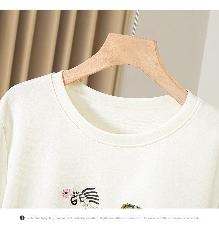 Plus Size Women's Fashion Set Short Sleeve T-Shirt And Shorts Simple Sporty Casual Two Piece Set New_ecoleips.com