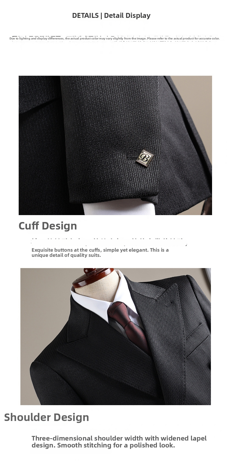 Men's Double Breasted Formal Suit Peak Lapel Two Piece Set_voghion.com