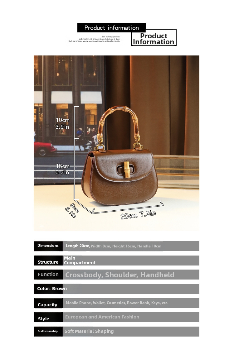 Elegant sadelväska för dam med bambuhandtag och axelrem_voghion.com