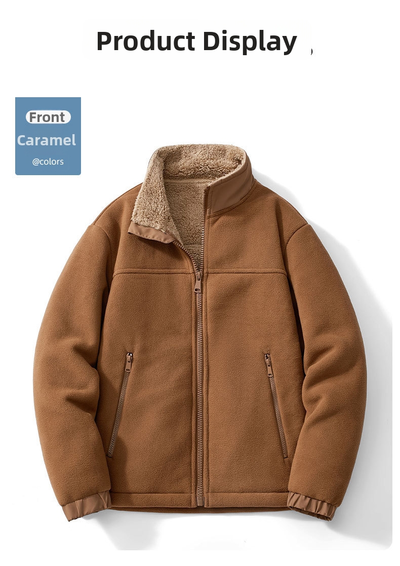 Giacca in pile da uomo con collo a lupetto – cappotto invernale_voghion.com