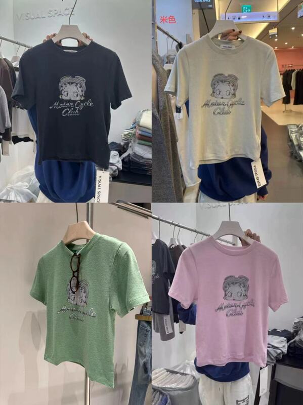 Pre-Sale Korea Dongdaemun 25 Spring and Summer New Visual Cartoon Betty Boop Slim Short-Sleeved T-Shirt