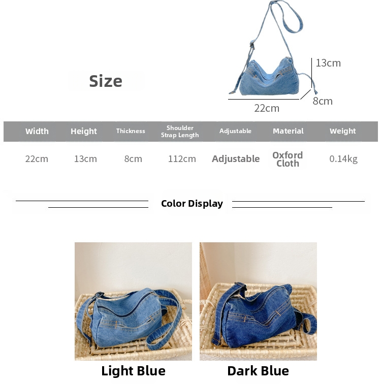 Stylische Kinder Denim Umhängetasche Kleine Schultertasche_voghion.com