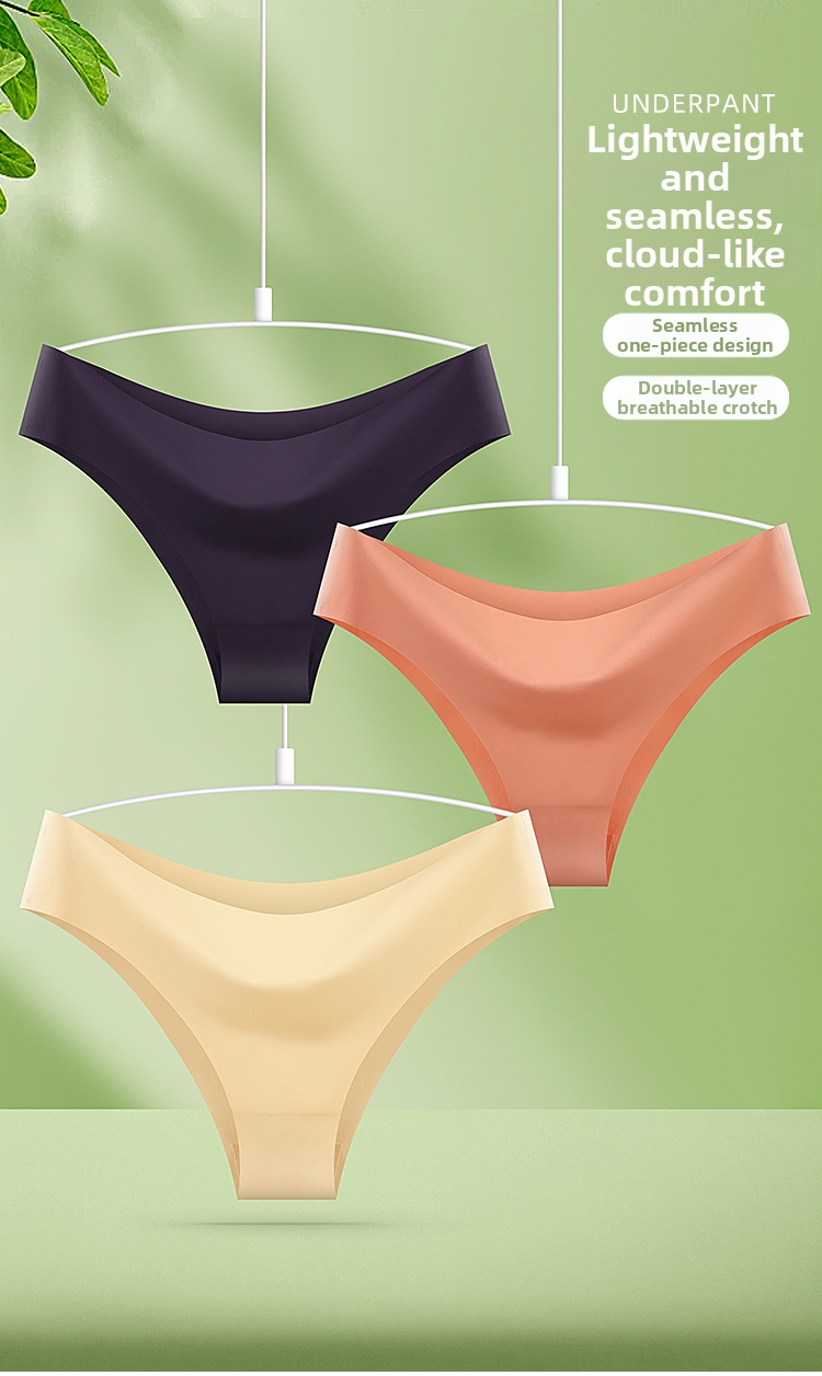 Women's Seamless Ice Silk Bikini Briefs Breathable Underwear_voghion.com
