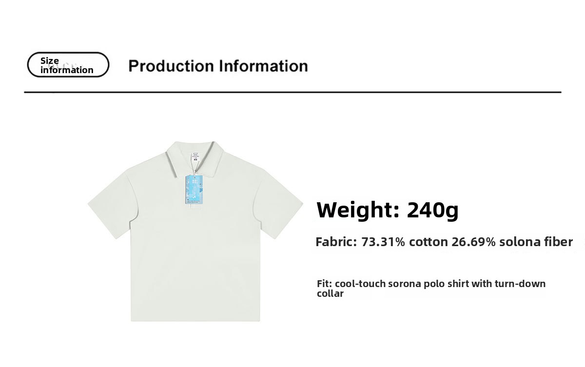 Trendy Brand Solid Color 240g Heavy Solona Lapel Short-sleeved Polo Shirt Men's Summer Antibacterial Cool Feeling Daily Leisure T_viptrois.com