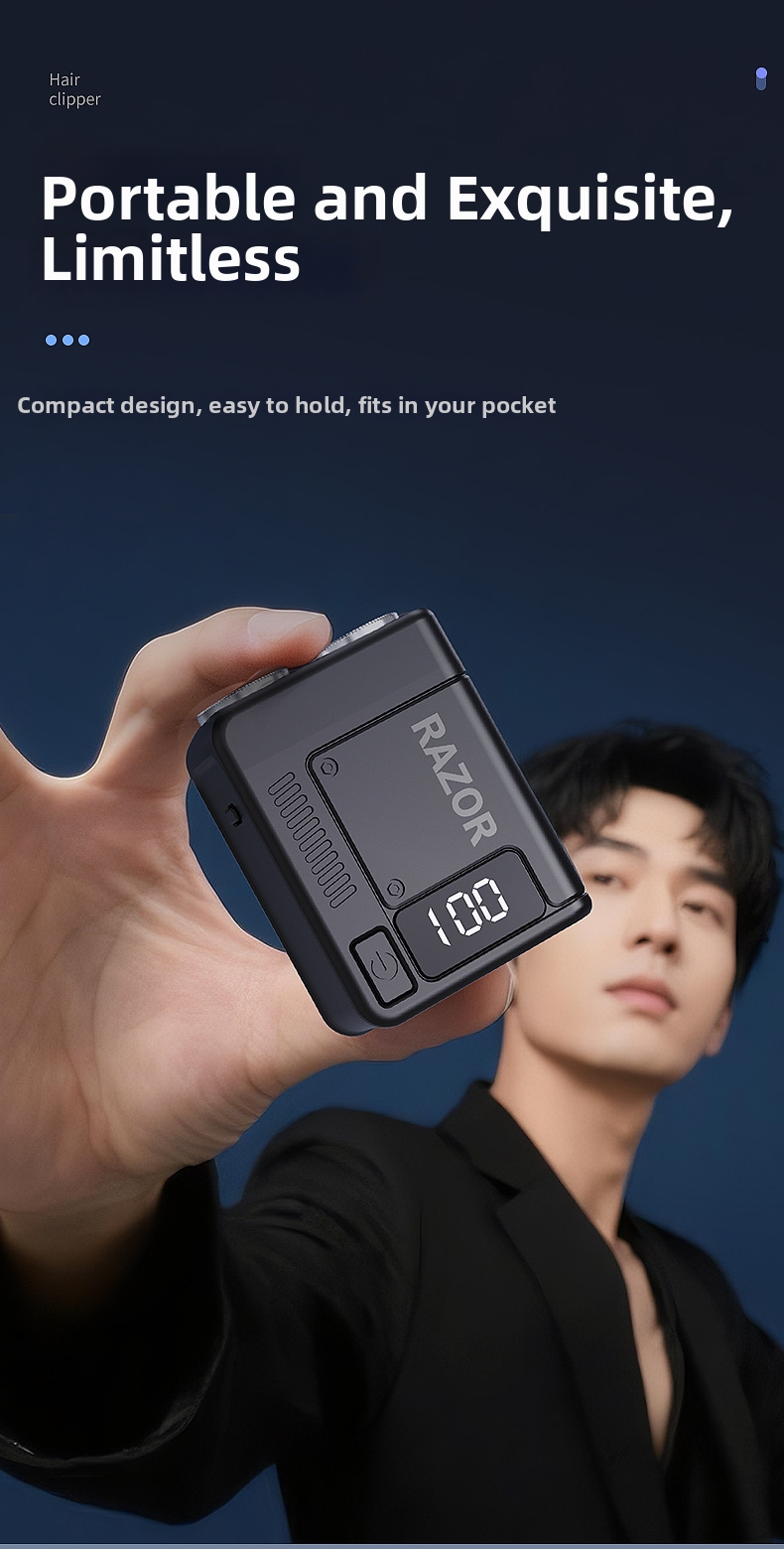 Mini afeitadora eléctrica para hombre recargable y lavable_voghion.com
