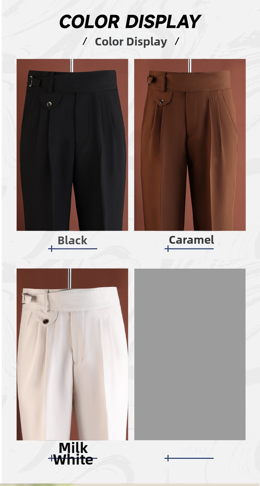 Men's Slim Fit Straight Leg Casual Dress Trousers Neapolitan Style British Style Wrinkle Free Perfect For Spring And Summer_viptrois.com
