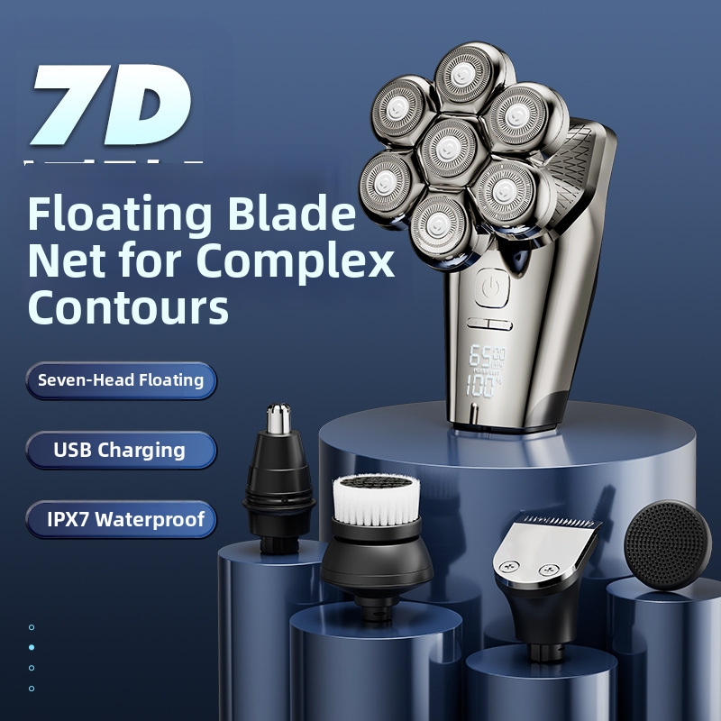 7D Magnetic Head Electric Shaver Multi-Functional 5 In 1 With Three Adjustable Speeds And 7 Blades Home Appliance_voghion.com