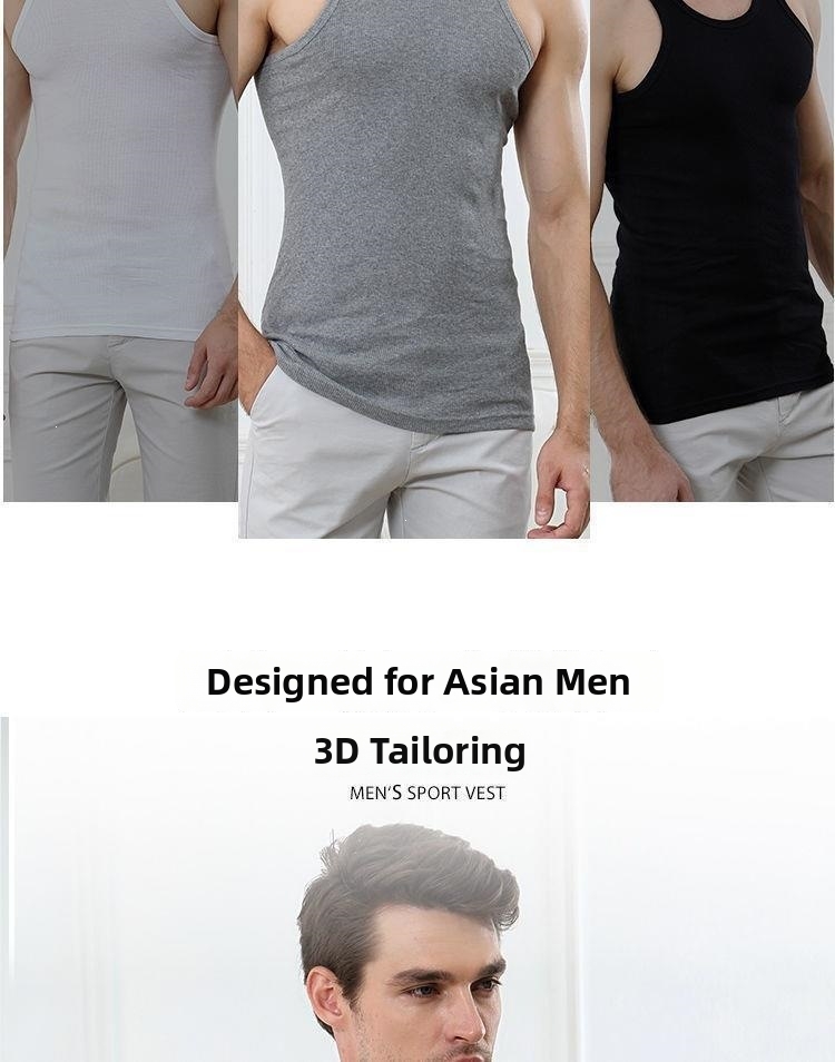 Men's Clothing Men's Solid Color Quick Drying Ribbed Sleeveless Vest Breathable Training Top Sweat Wicking Sports Vest For Summer_viptrois.com