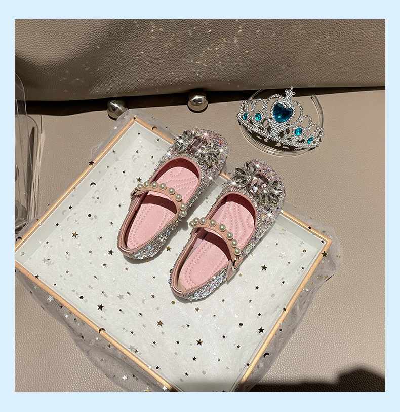 Mädchen Mary Jane Schuhe Glitzernde Strass Festschuhe Für Kinder_voghion.com
