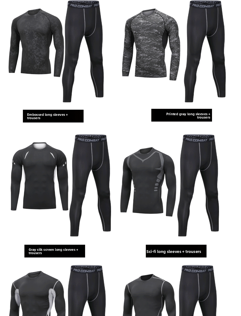 Fitness Clothes Men's Autumn And Winter Velvet Warm Suit Tights Running Quick-drying Clothes Long Sleeves Sports Outdoor_viptrois.com