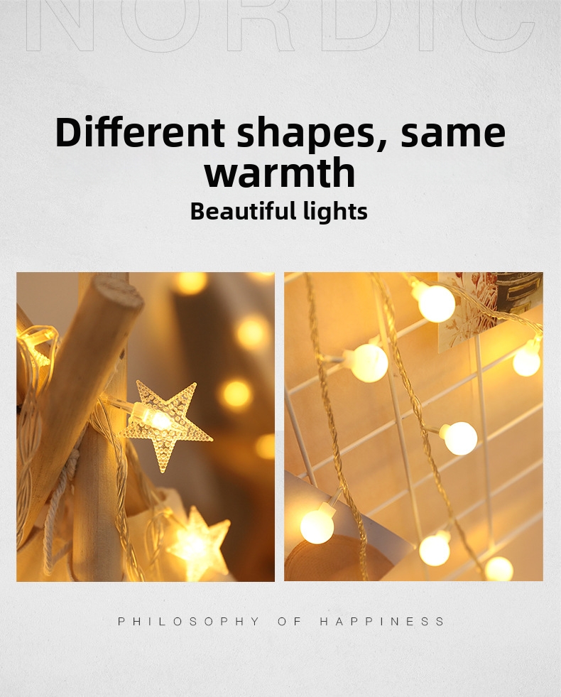 Luci a stringa LED solari per esterni, campeggio, decorazioni natalizie, patio, piccole luci festive_voghion.com