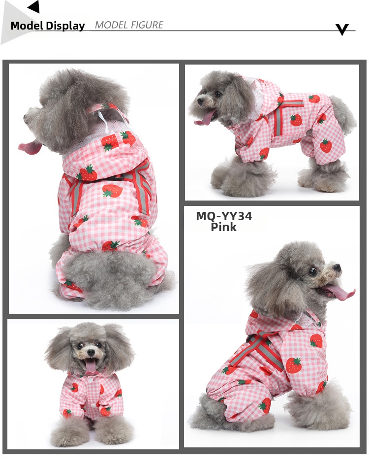 Waterproof Reflective Dog Raincoat For Small Breeds Teddy And Bulldogs Stain Resistant Pet Outerwear For Use_voghion.com