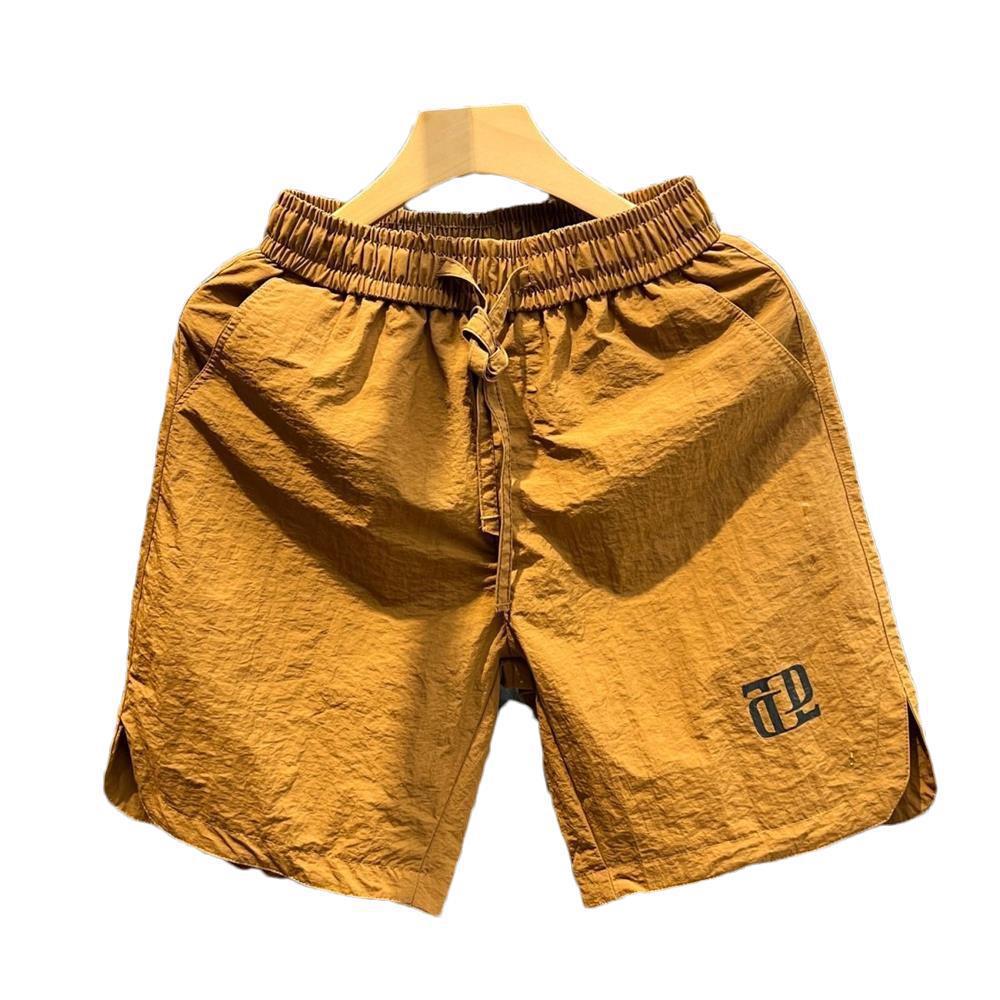 Men's Quick Dry Cargo Shorts Summer Style Thin Five Point Design Casual Basic Trendy Beach Shorts mid Waist Drawstring_voghion.com