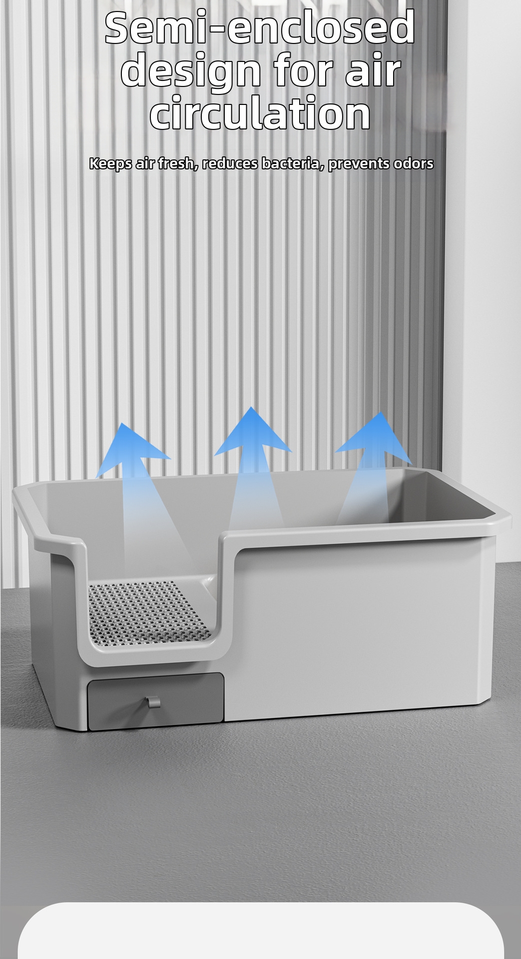 Grooss Halvoppene Katzentoilette Mit Hohem Rand Fir Haustiere_voghion.com