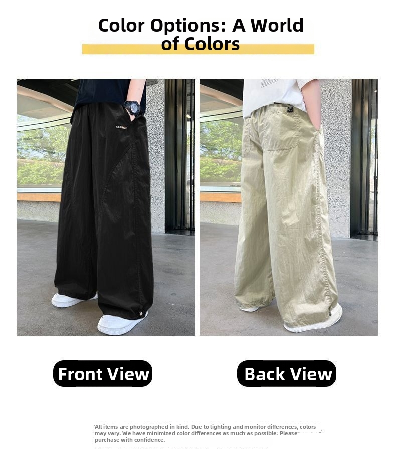 Pantalon d'été pour garçon, jambes fines, droites et larges, style décontracté et tendance, anti-moustiques, à motifs croisés, pour tout-petits de 3 à 7 ans._voghion.com