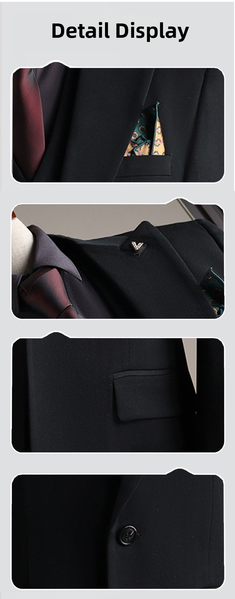 Formal Men's Suit Two-button Slim Fit Business Blazer Jacket_voghion.com