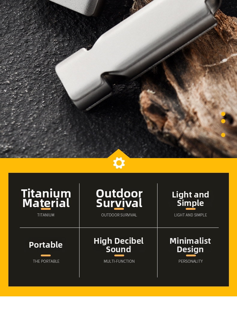 Överlevnadspipa i titan med tre rör för utomhusbruk_voghion.com