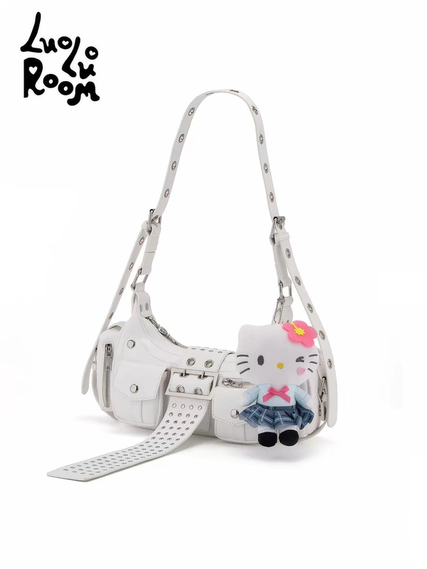 Luoluoroom Original "Rebellious Love Concubine" Black Women's Satchel Shoulder Bag (No Pendant Motorcycle Bag Luoluoroom Original "Rebellious Love Concubine" Black Women's Satchel Shoulder Bag (No Pendant Motorcycle Bag