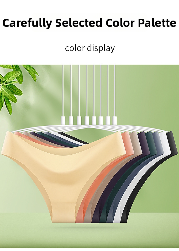 Women's Seamless Ice Silk Bikini Briefs Breathable Underwear_voghion.com