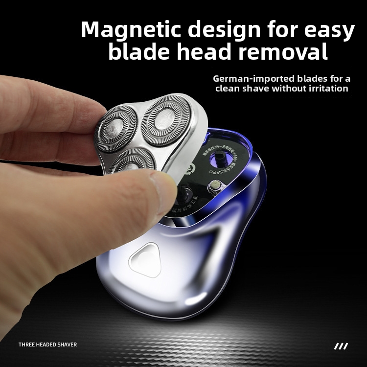 Mini draagbaar elektrisch scheerapparaat voor mannen, baardtrimmer met drie zwevende mesjes, huishoudelijk apparaat, persoonlijke verzorging_voghion.com