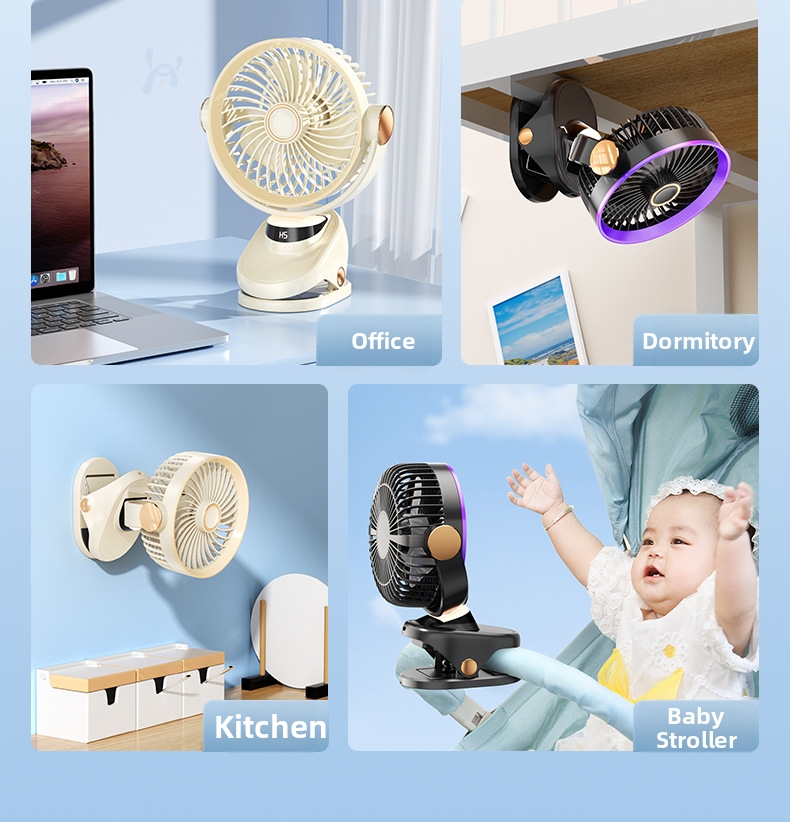 Usb Portable Clip Fan Rechargeable Desktop Fan For Student Dorm_voghion.com