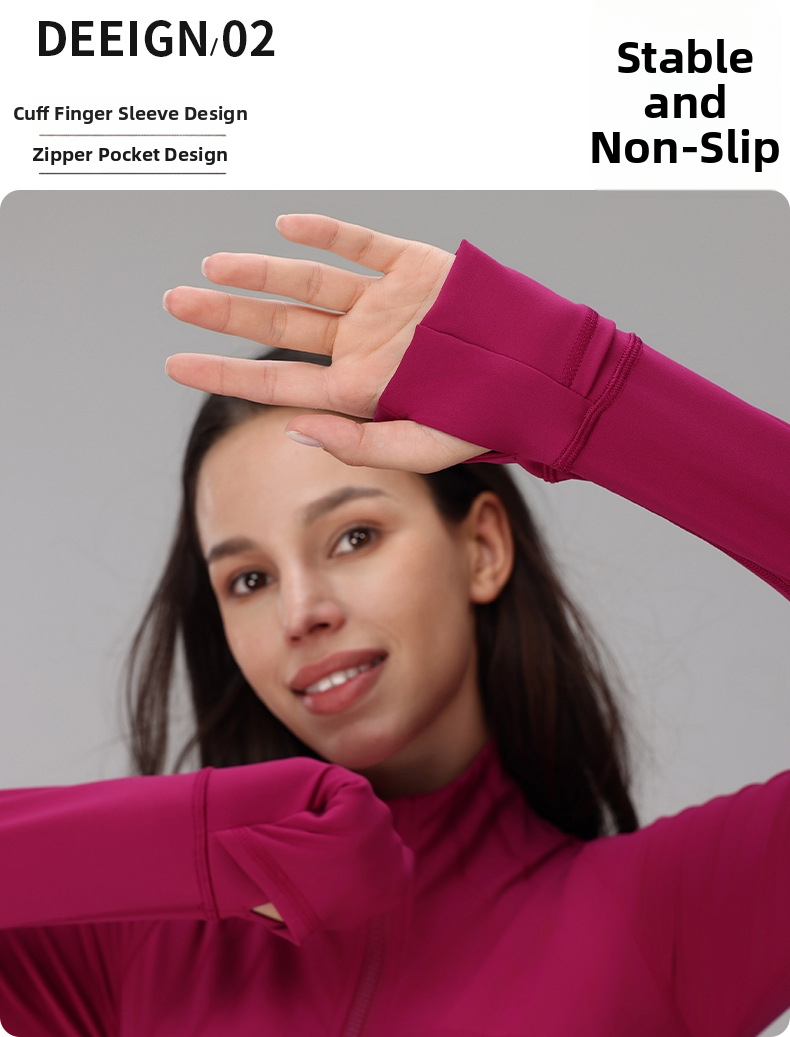 Women's Clothing Fitted Yoga Jacket For Women Long Sleeved Top Spring Autumn Running Sports Pilates Training Fitness_ecoleips.com