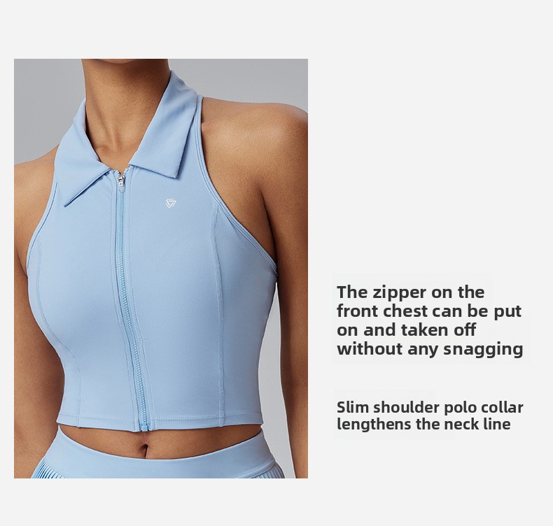 Tennis Suit Fitness Suit Women's Badminton Outdoor Sports Top Lapel Running Skirt Sports Suit_ecoleips.com