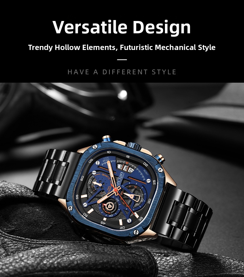 Herren Chronograph Quarzuhr Mit Edelstahlarmband Und Datumsanzeige_voghion.com