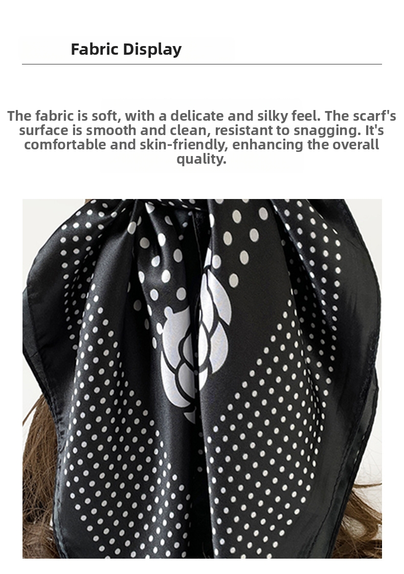 Foulard in seta a pois da donna, elegante sciarpa quadrata_voghion.com