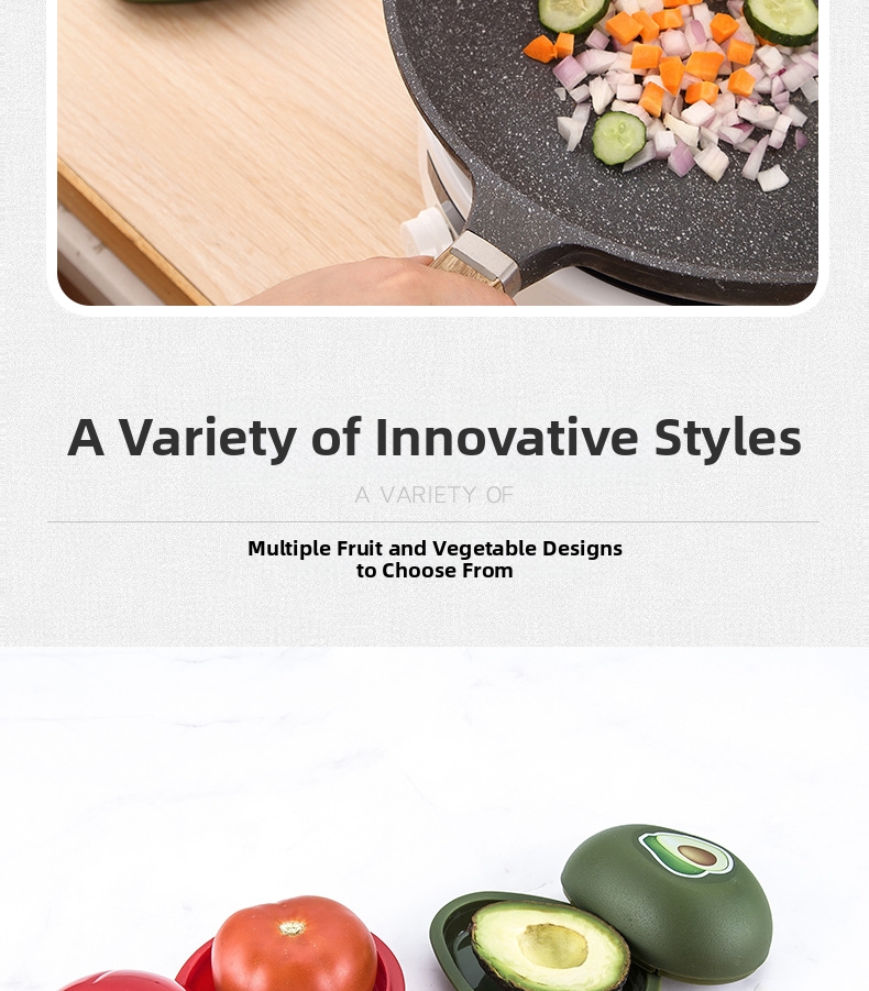 Contenitore di plastica con coperchio per avocado, cipolla, pomodoro e verdure, cucina, sala da pranzo, casa, giardino_voghion.com