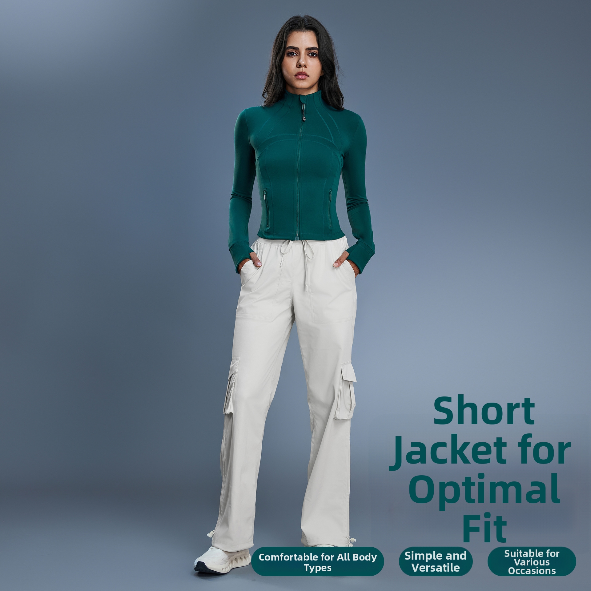Women's Long Sleeved Yoga Sports Jacket Elastic Zipper Running Fitness Top Autumn Winter New_ecoleips.com