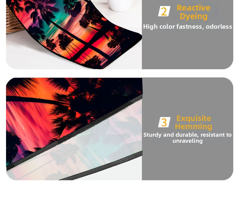 Grande serviette de plage légère et à séchage rapide en microfibre, nouvelle serviette de plage imprimée pour l'été, châle de protection solaire, serviette de natation_voghion.com