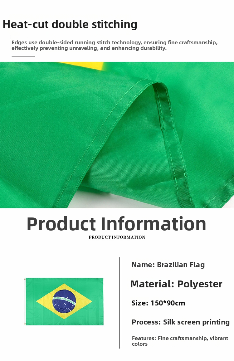 Premium Brazil Flag Durable Polyester With Brass Grommets_voghion.com