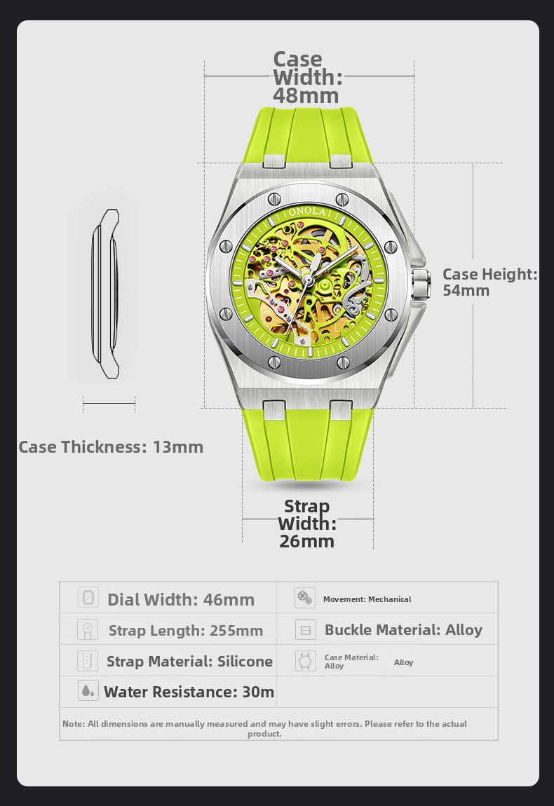 Men's Fully Automatic Mechanical Watch Fashionable Multi Color Silicone Strap Waterproof_voghion.com