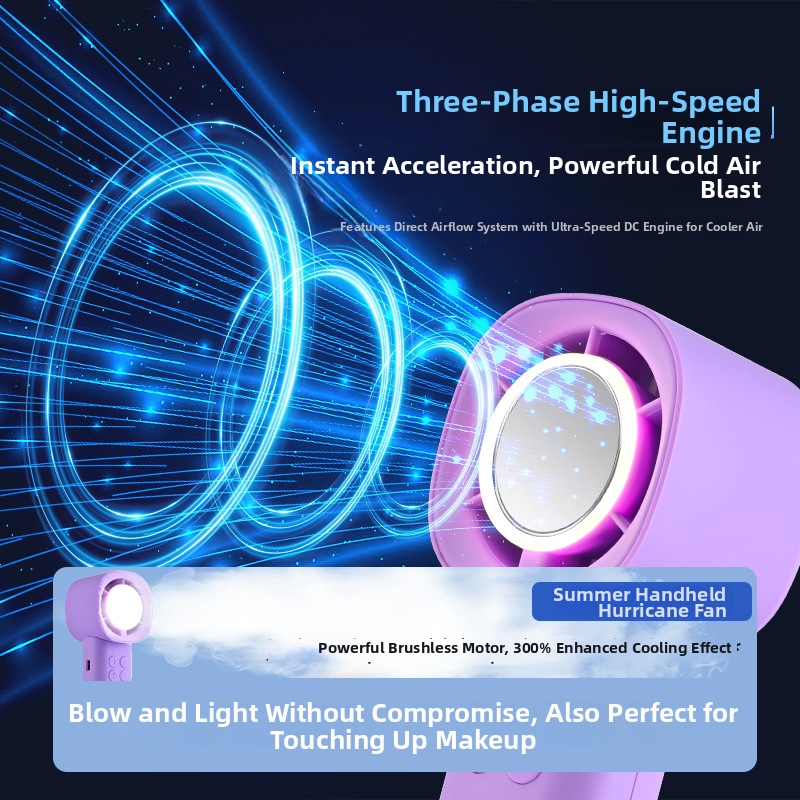 High-Speed Portable Handheld Fan USB Rechargeable Mini Desktop Small Fan For Outdoor Use_voghion.com