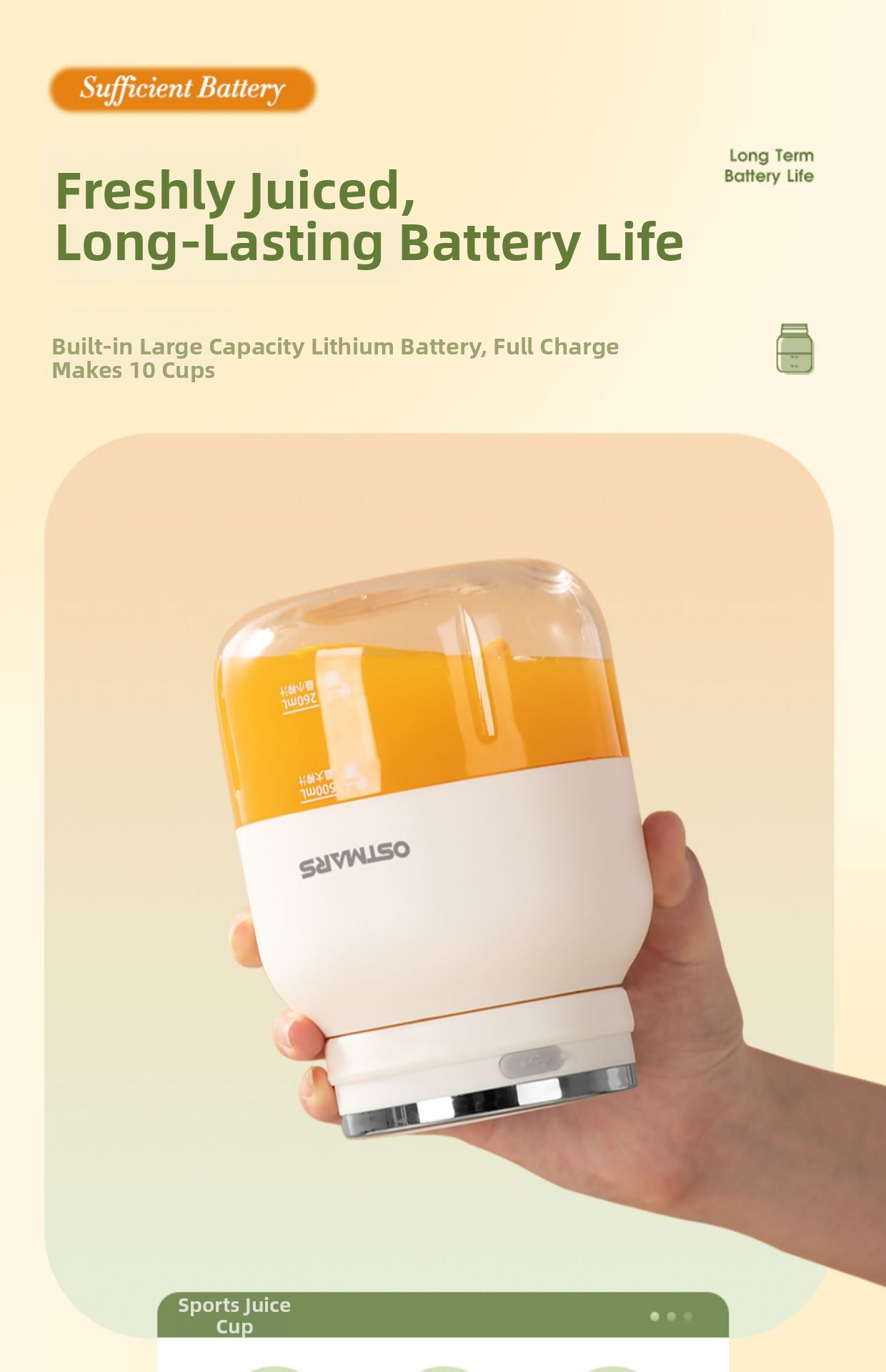 Vaso exprimidor portátil multifuncional, triturador de hielo eléctrico inalámbrico para uso doméstico._voghion.com