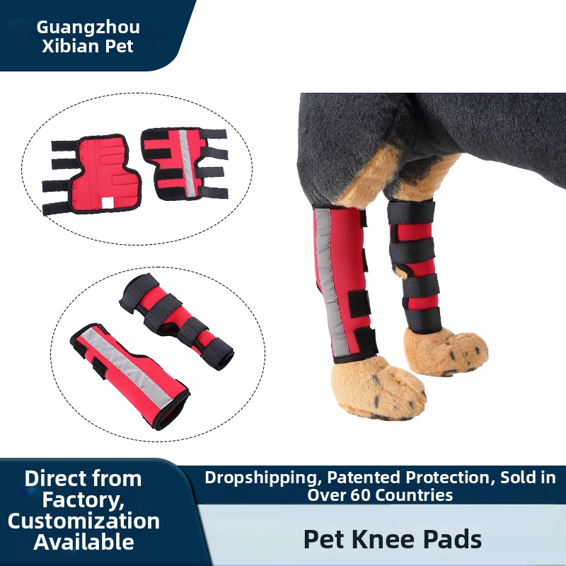 Protectores de rodilla para mascotas, soporte para patas de perro con soporte y tiras reflectantes para recuperación quirúrgica._voghion.com