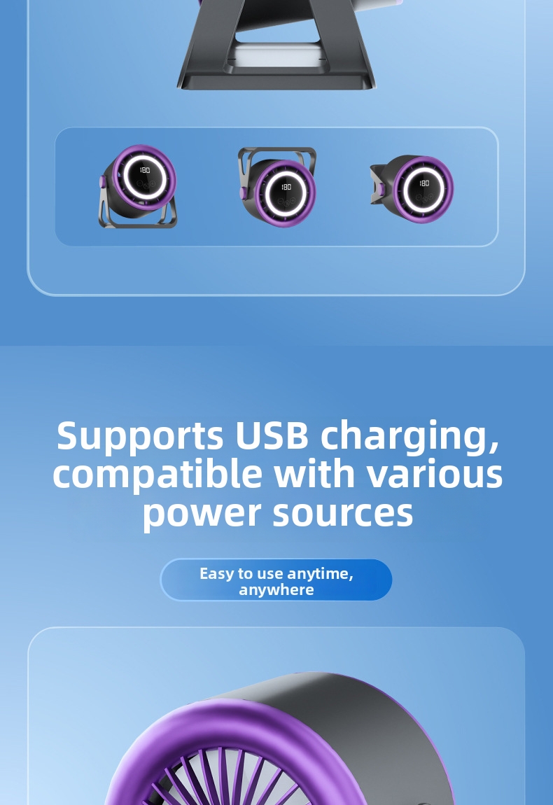 Air Circulator Fan For Home Office Desk Bedroom With Light_voghion.com