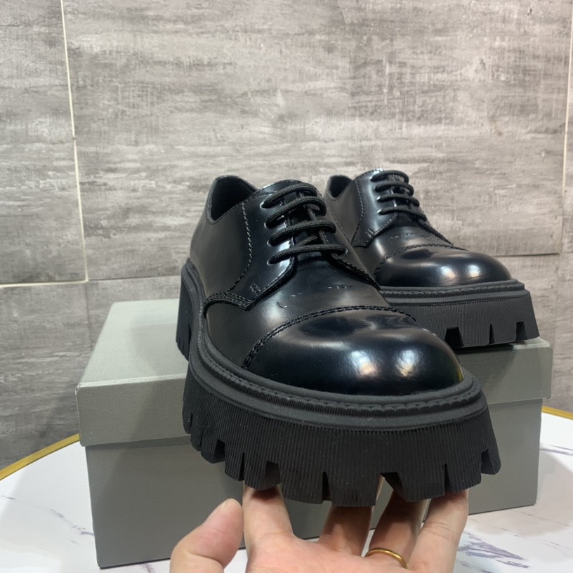 ShoeVault 2023 New Trendy Retro Distressed Men's Versatile Big Toe Derby Thick Sole Height Increasing Single Platform Shoes_voghion.com