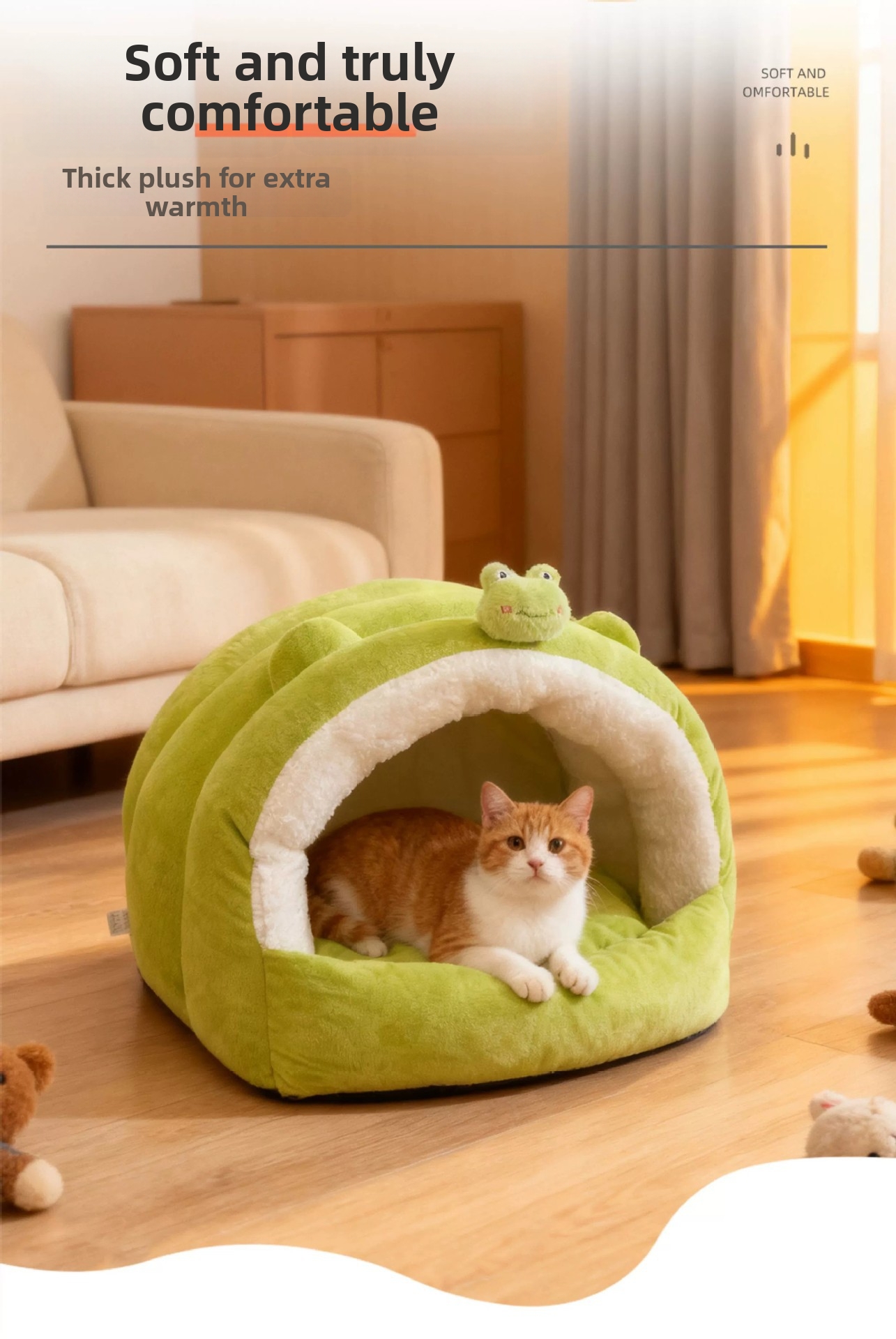 Checkered Warm Enclosed Cat Bed And Pet Sleeping Bag For Small Dogs_voghion.com