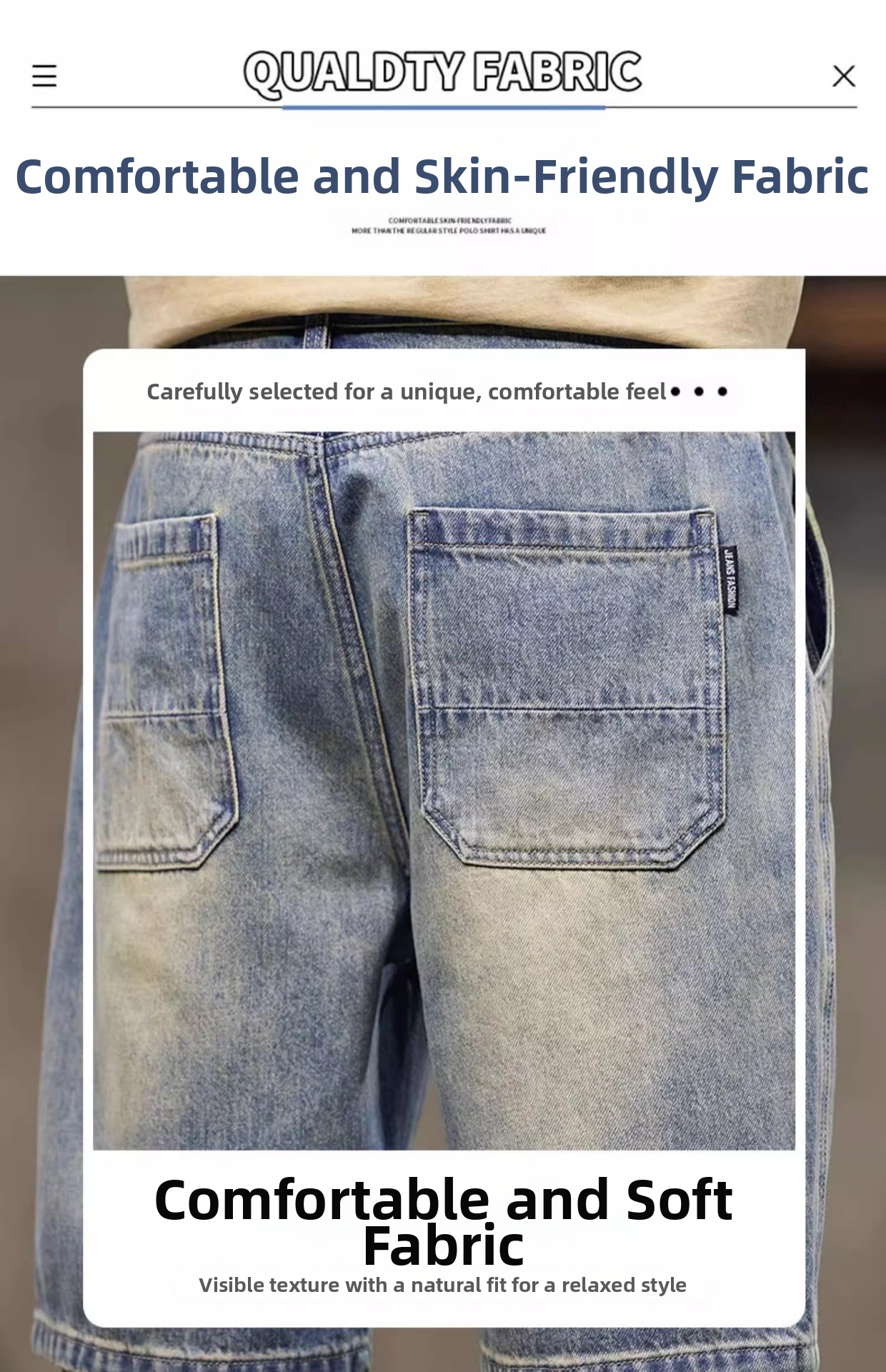 Men's Vintage Workwear Denim Shorts, Summer Lightweight Relaxed Fit Straight Leg Cargo Shorts 5-Pocket Design_mkmklike.com