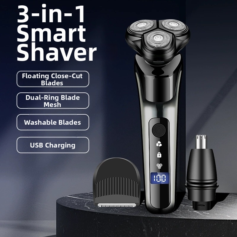 Electric Shaver For Men USB Rechargeable Fully Washable Digital Display Floating Head Home Appliance Personal Care_voghion.com