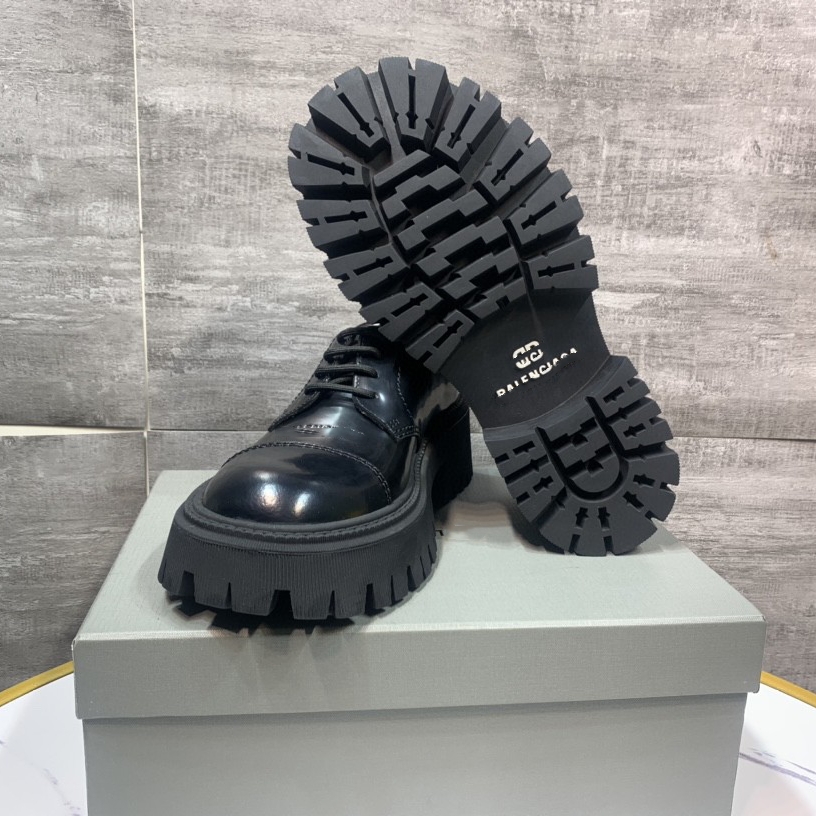 ShoeVault 2023 New Trendy Retro Distressed Men's Versatile Big Toe Derby Thick Sole Height Increasing Single Platform Shoes_voghion.com