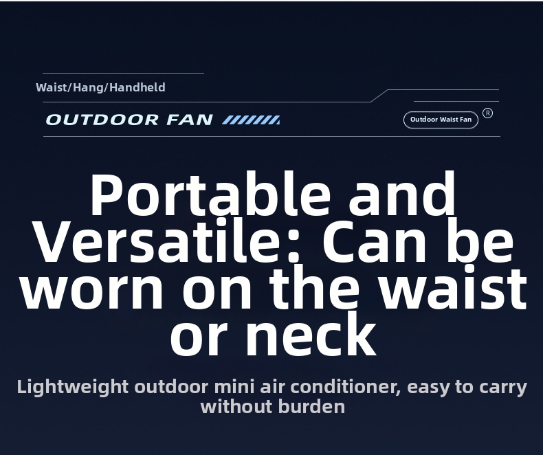 Portable Waist Mounted Fan Usb Rechargeable For Outdoor Work_voghion.com