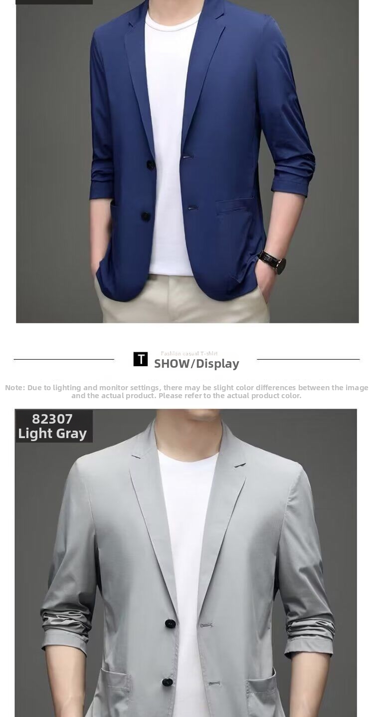 Blazer décontracté léger pour homme pour printemps été bureau_voghion.com